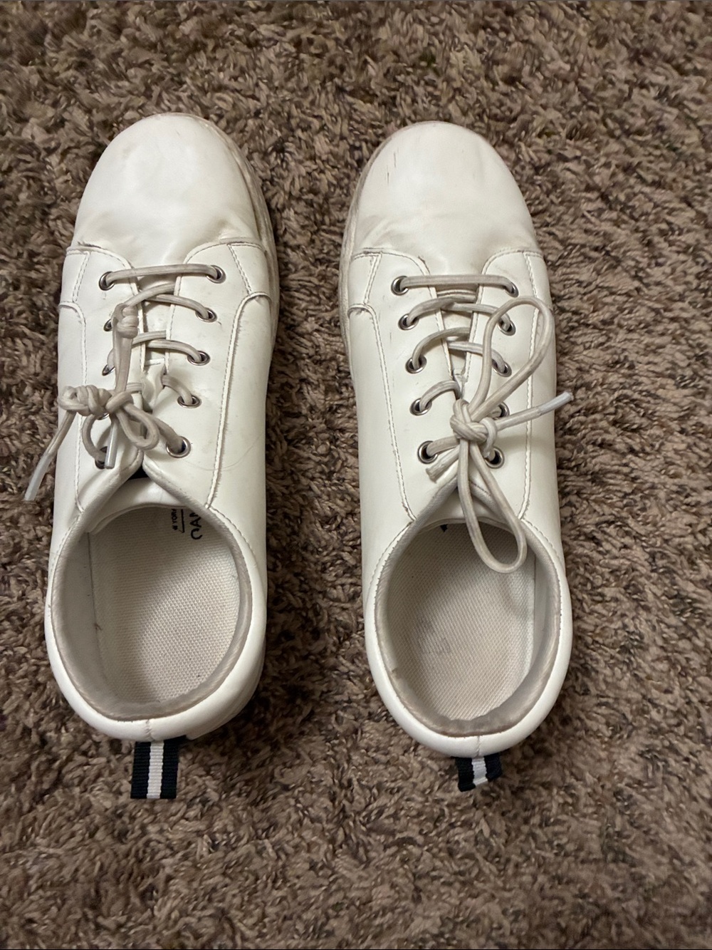 White Casual Lace-Up Sneakers